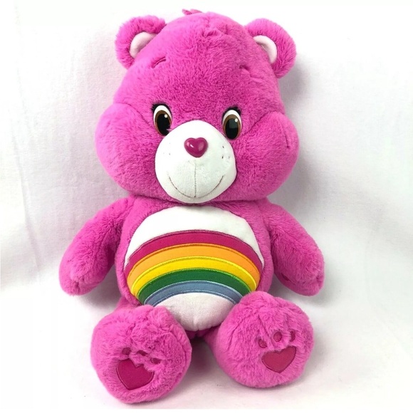 Pink Cheer Bear Rainbow Belly Plush Stuffed Animal X Large 20" Care Bears - Picture 1 of 6